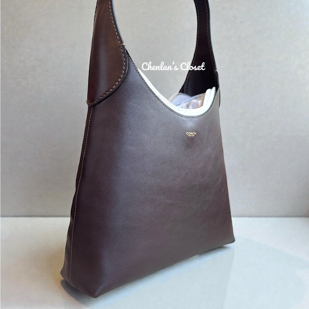 Coach Brooklyn Maple Brown Color Leather Shoulder Bag 28 - Picture 12 of 13